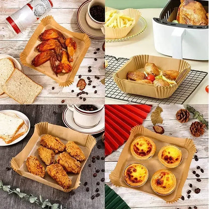 Disposable Air Fryer Paper Liners – Non-Stick Baking Parchment Sheets for Air Fryer, Oven & BBQ