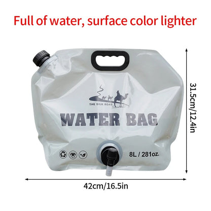 8L Foldable Camping Water Bag with Tap – Portable Outdoor Water Container