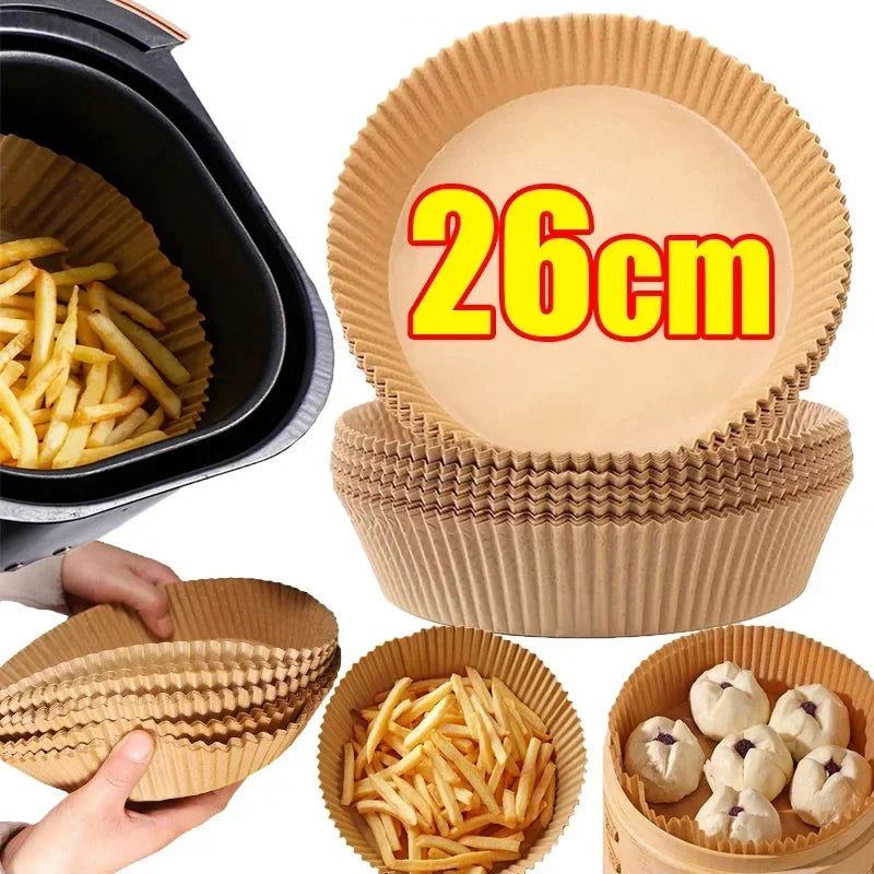 Disposable Air Fryer Paper Liners – Non-Stick Baking Parchment Sheets for Air Fryer, Oven & BBQ