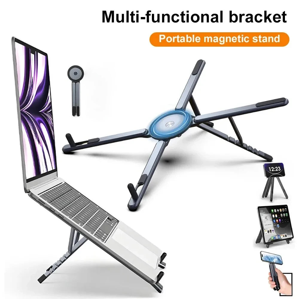 3-in-1 Magnetic Phone Holder & Selfie Stick – Foldable Tripod Stand for iPhone, iPad & Tablet