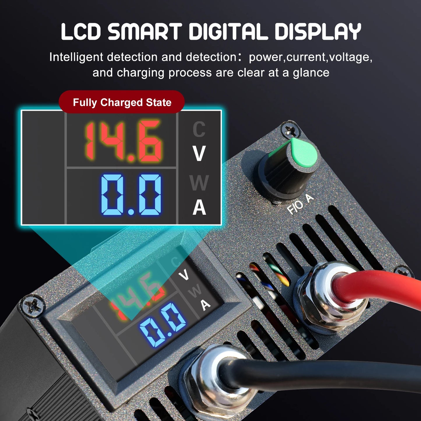 12V Car Battery Charger – Fast LiFePO4 & Lithium Battery Charger with Digital Display