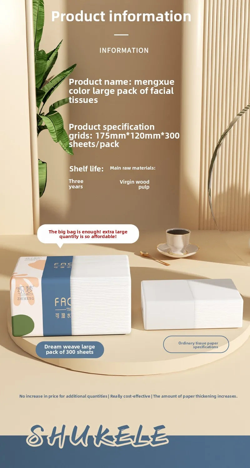 10-24 Pack Tissue Paper 300 Sheets 4/5 Ply Large Soft Paper Towels
