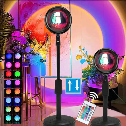 Sunset Projector Lamp – Rainbow LED Atmosphere Night Light for Bedroom & Home Decor
