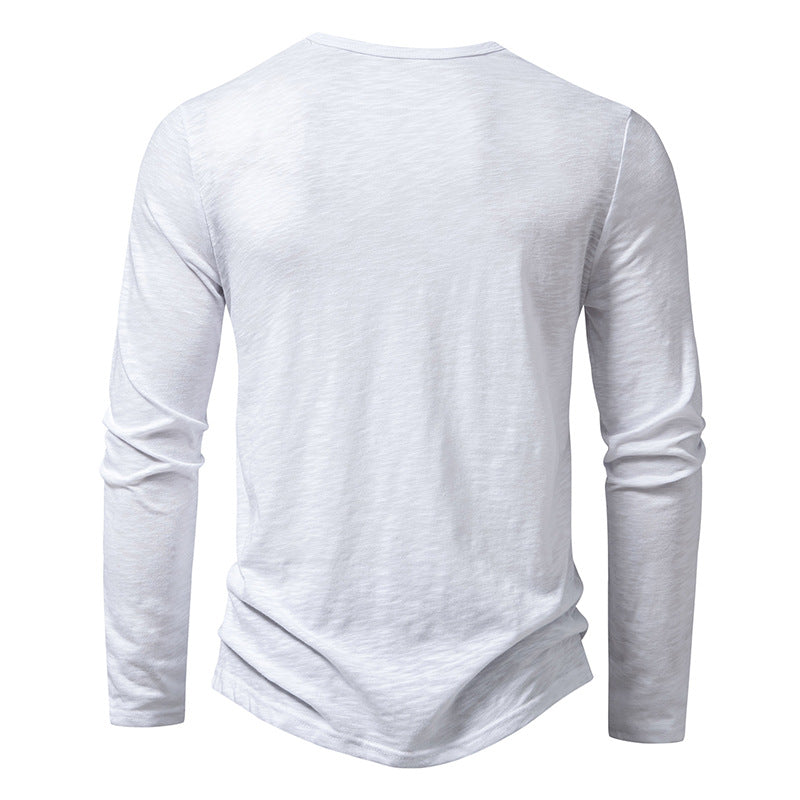 Men’s Cotton Henley Shirt – Long Sleeve Casual Button Neck Top