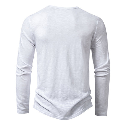Men’s Cotton Henley Shirt – Long Sleeve Casual Button Neck Top