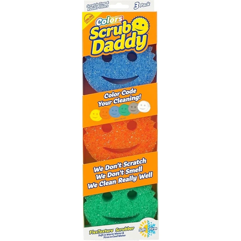 3Pcs Scrub Sponge Set Scratch-Free Dishwashing Kitchen Bathroom Cleaning
