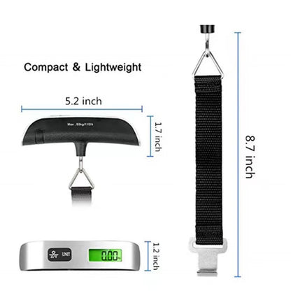 Portable Digital Luggage Scale 50kg/110lb LCD Travel Baggage Weight Scale