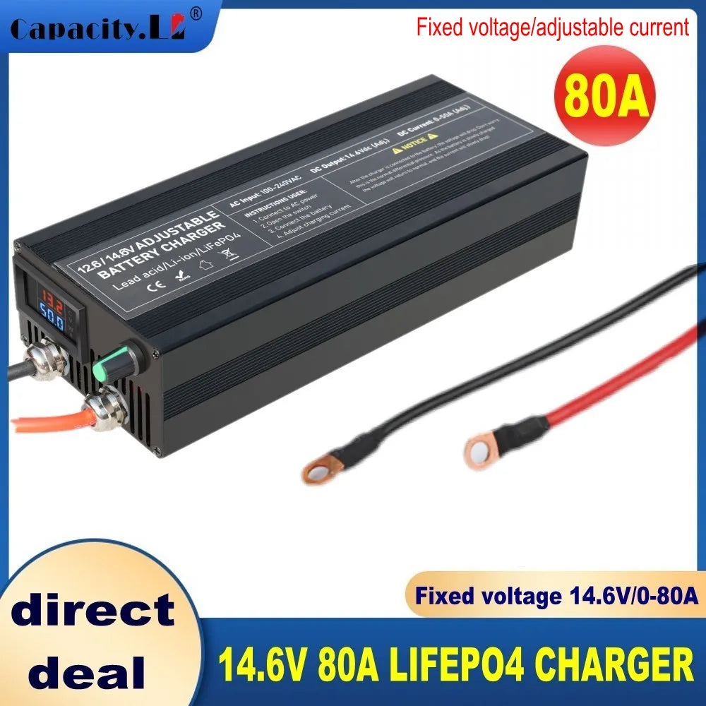 12V Car Battery Charger – Fast LiFePO4 & Lithium Battery Charger with Digital Display