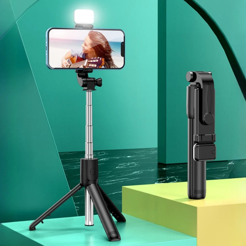 All-in-One Extendable Selfie Stick Tripod – Wireless Bluetooth Remote for iPhone & Smartphones