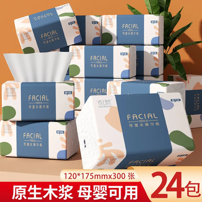 10-24 Pack Tissue Paper 300 Sheets 4/5 Ply Large Soft Paper Towels