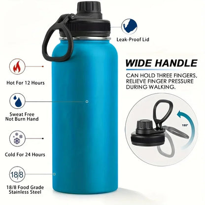 1000ml Stainless Steel Insulated Water Bottle – Double-Wall Vacuum Flask with Leak-Proof Lid