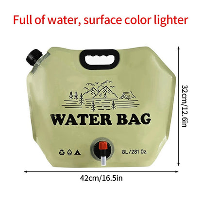 8L Foldable Camping Water Bag with Tap – Portable Outdoor Water Container