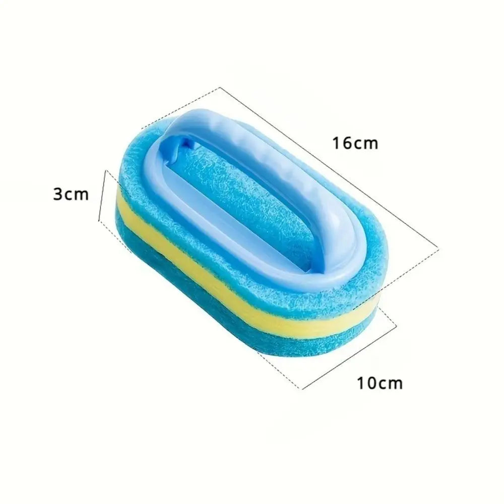 Multi-Functional Cleaning Sponge with Handle – Kitchen Bathroom Tile & Glass Scrubber