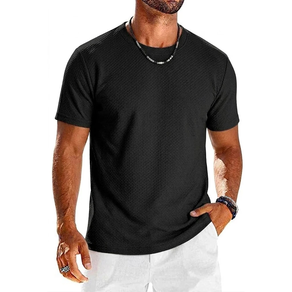 Men’s Ice Silk Short Sleeve T-Shirt – Lightweight Quick-Dry Sports Tee