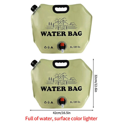 8L Foldable Camping Water Bag with Tap – Portable Outdoor Water Container