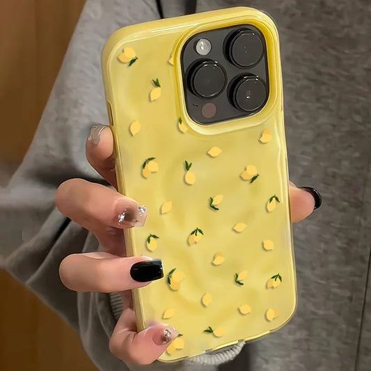 Yellow Lemon Shockproof iPhone Case – Soft Anti-Scratch Protective Cover