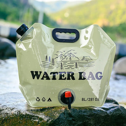 8L Foldable Camping Water Bag with Tap – Portable Outdoor Water Container